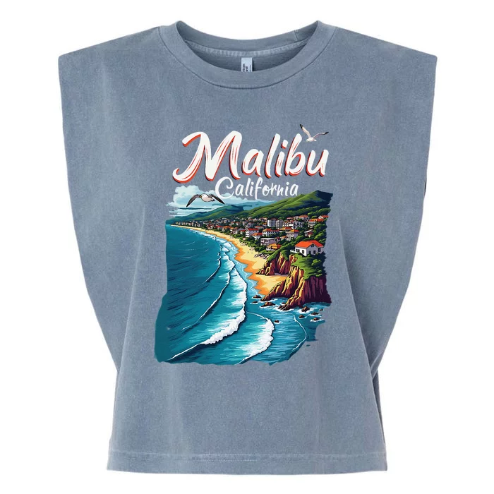 Malibu California Coastal Scenic Beach Garment-Dyed Women's Muscle Tee