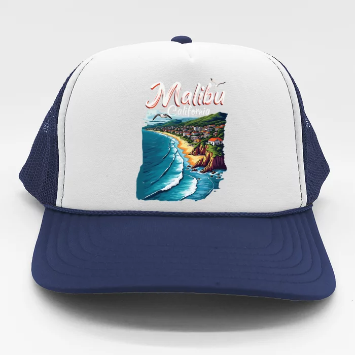 Malibu California Coastal Scenic Beach Trucker Hat