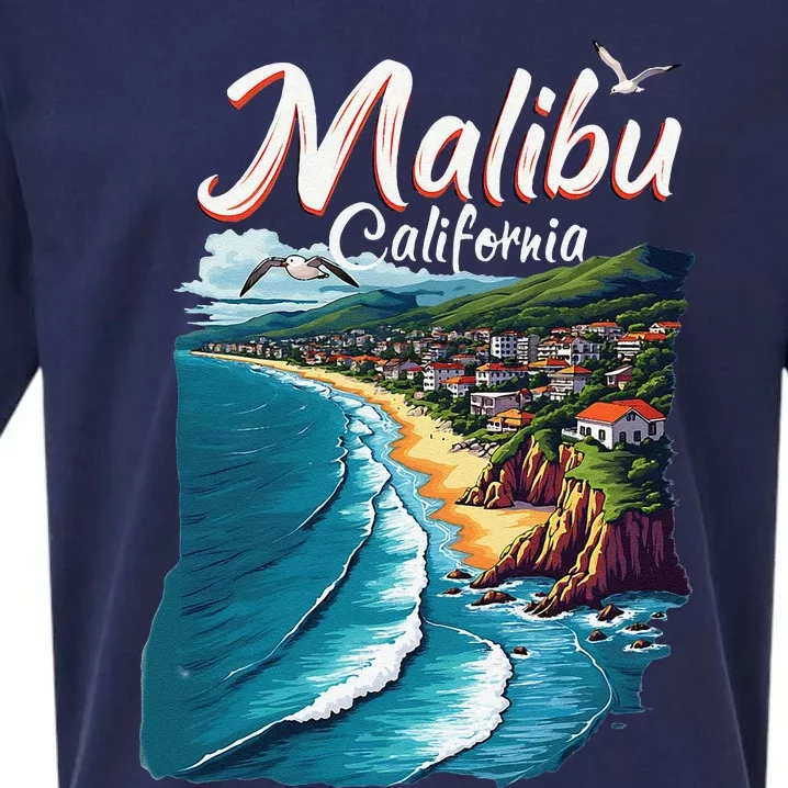 Malibu California Coastal Scenic Beach Sueded Cloud Jersey T-Shirt