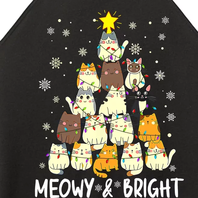 Meowy Catmas Cat Christmas Tree Xmas Funny Santa Women’s Perfect Tri Rocker Tank