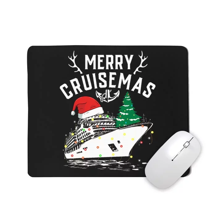 Merry Cruisemas Cruise Ship Family Christmas Funny Mousepad