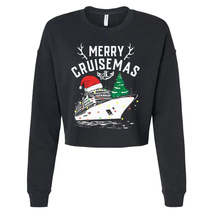 Merry Cruisemas Cruise Ship Family Christmas Funny Cropped Pullover Crew