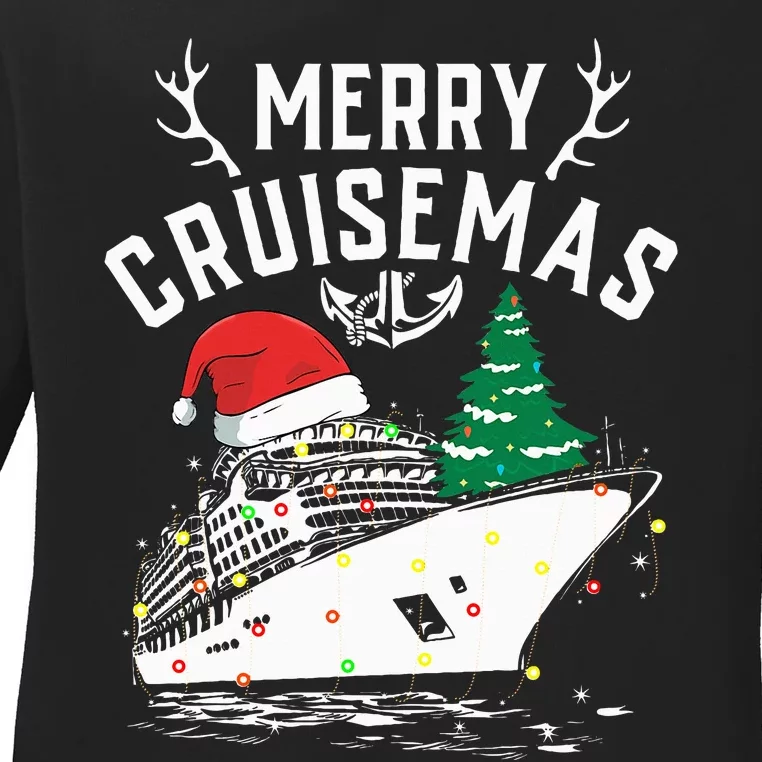 Merry Cruisemas Cruise Ship Family Christmas Funny Ladies Long Sleeve Shirt