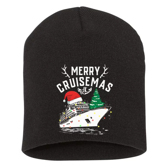 Merry Cruisemas Cruise Ship Family Christmas Funny Short Acrylic Beanie