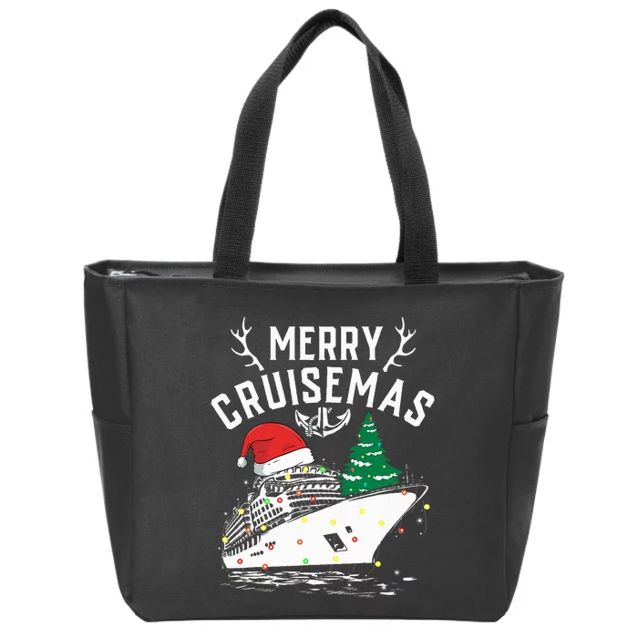 Merry Cruisemas Cruise Ship Family Christmas Funny Zip Tote Bag