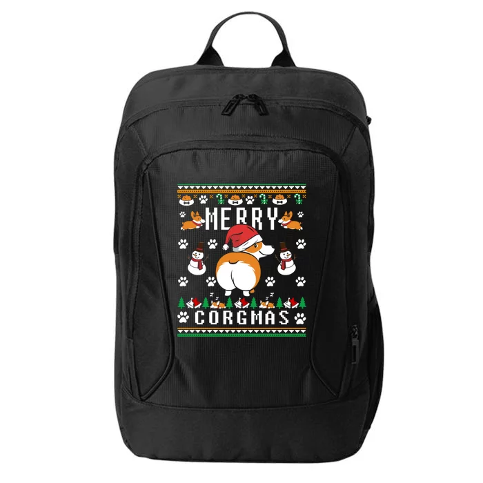 Merry Corgmas Christmas Corgi Dog Funny Ugly Christmas Gift City Backpack