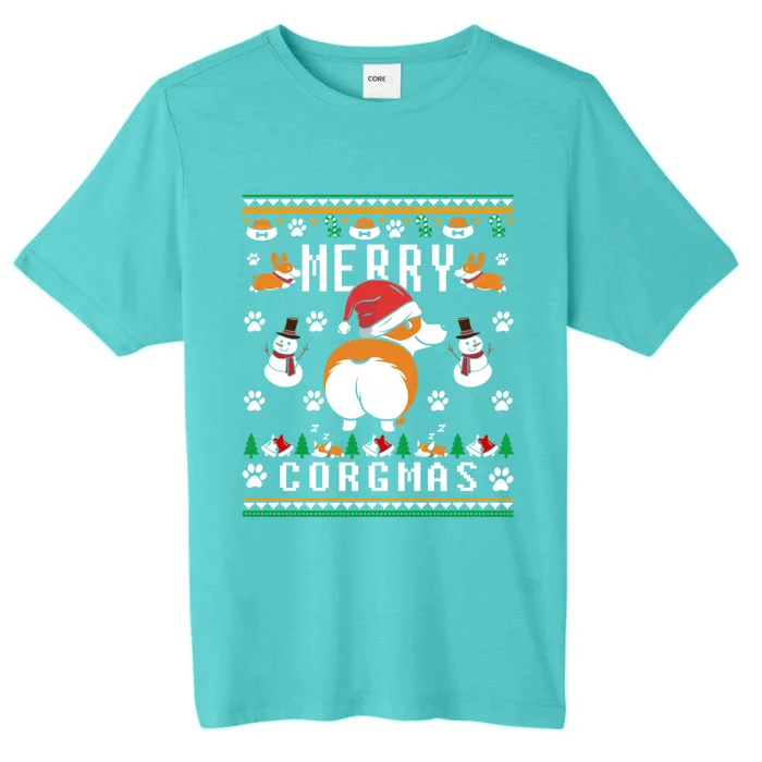 Merry Corgmas Christmas Corgi Dog Funny Ugly Christmas Gift ChromaSoft Performance T-Shirt