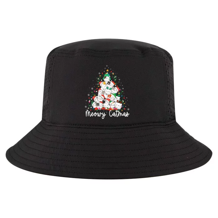 Meowy Catmas Cat Christmas Tree Xmas Funny Santa Cool Comfort Performance Bucket Hat