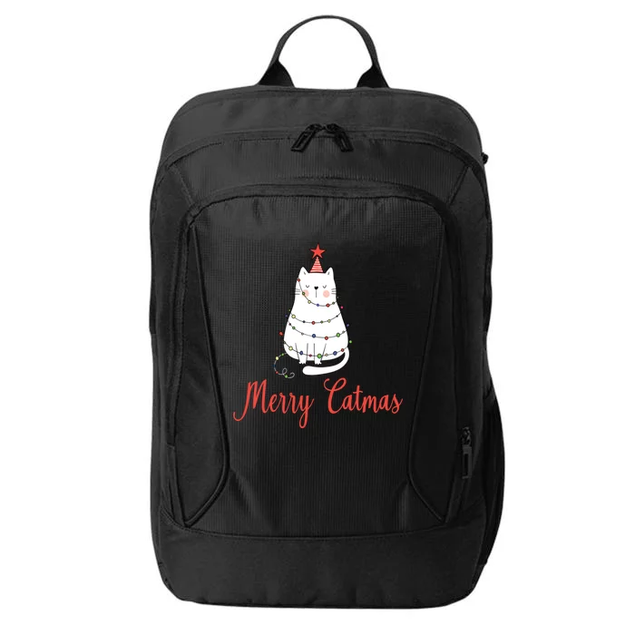 Merry Catmas Cat Christmas Gift City Backpack