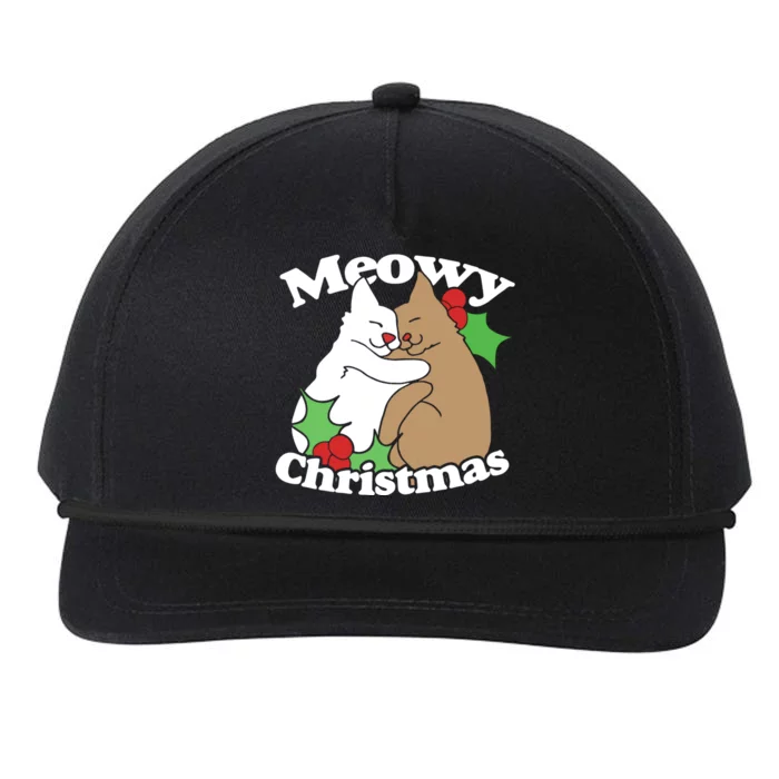 Meowy Catmas Christmas Cat Cool Gift Snapback Five-Panel Rope Hat