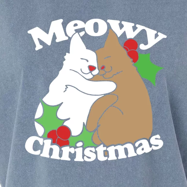 Meowy Catmas Christmas Cat Cool Gift Garment-Dyed Women's Muscle Tee