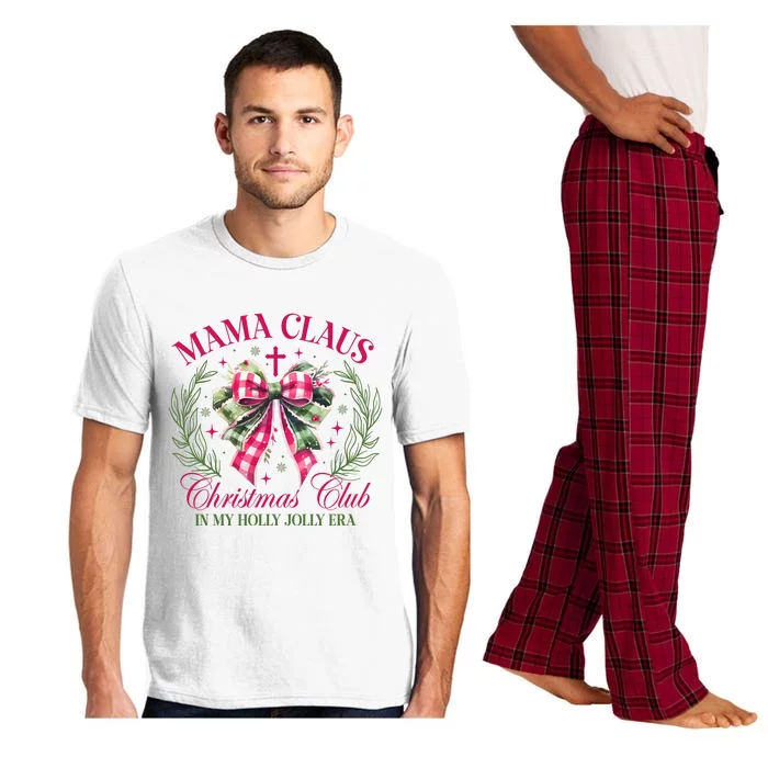 Mama Claus Christmas Club Coquette Bow Pajama Set