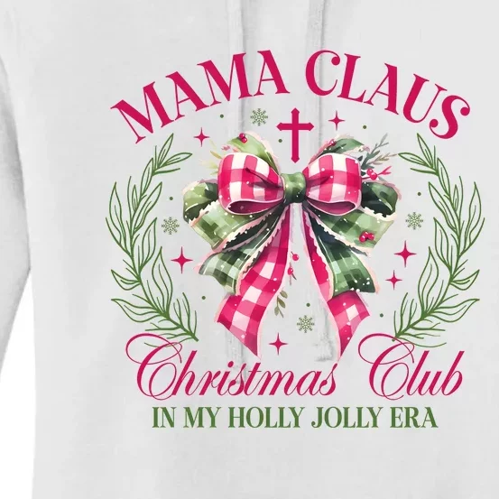 Mama Claus Christmas Club Coquette Bow Women's Pullover Hoodie