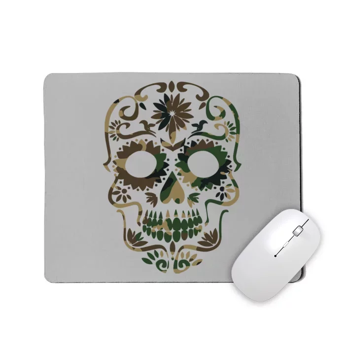 Military Camouflage Camo Dia De Los Muertos Sugar Skull Mousepad