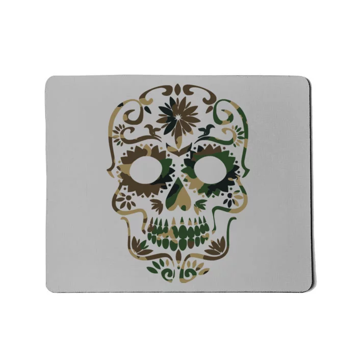 Military Camouflage Camo Dia De Los Muertos Sugar Skull Mousepad