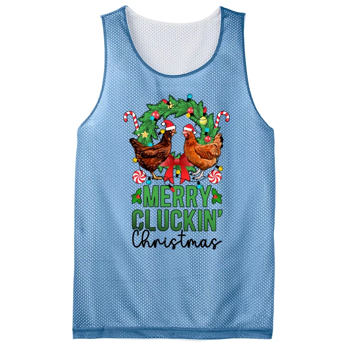 Merry Cluckin Christmas Chicken Owner Chicken Lover Xmas Gift Mesh Reversible Basketball Jersey Tank