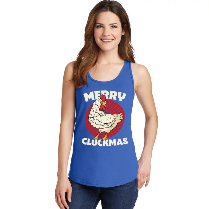 Merry Chickmas Cluckmas Funny Christmas Pajama Retro Outfit Great Gift Ladies Essential Tank