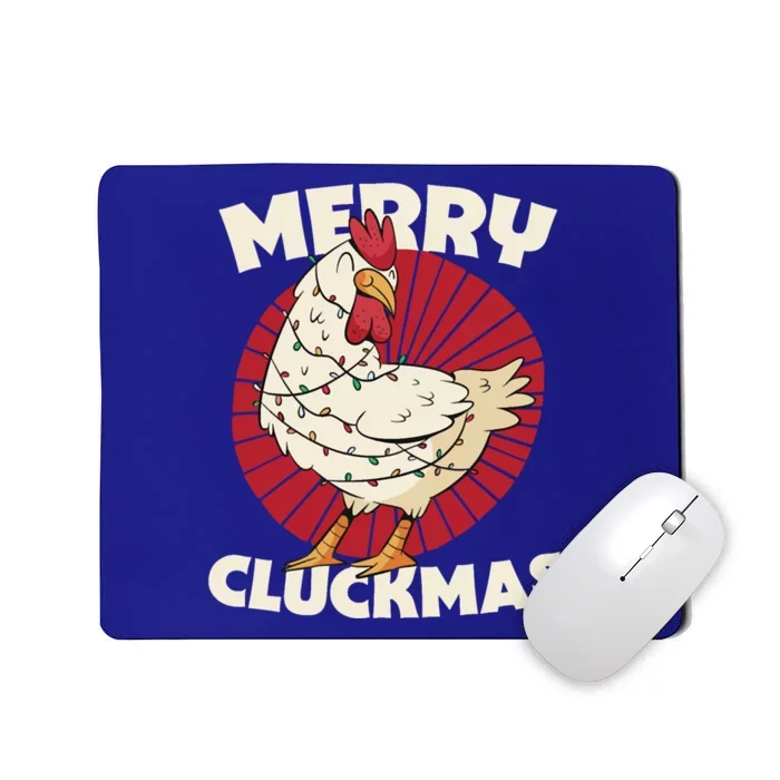 Merry Chickmas Cluckmas Funny Christmas Pajama Retro Outfit Great Gift Mousepad