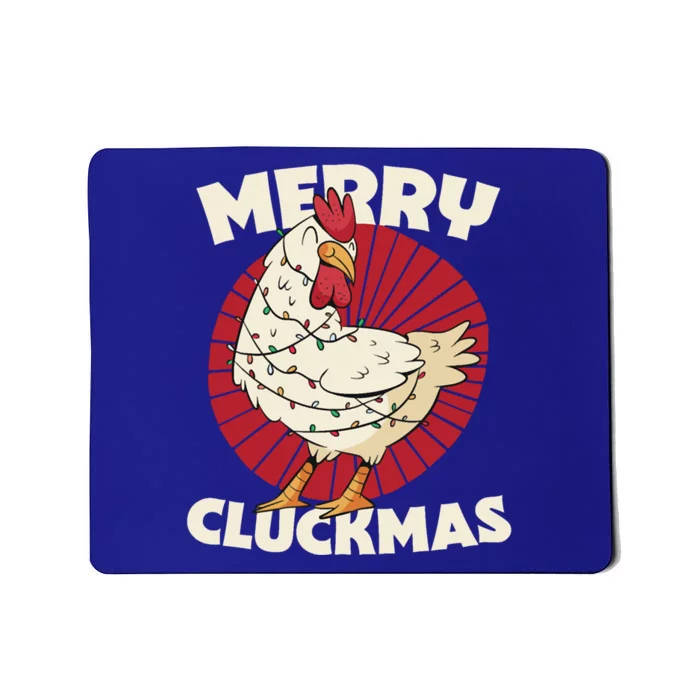 Merry Chickmas Cluckmas Funny Christmas Pajama Retro Outfit Great Gift Mousepad