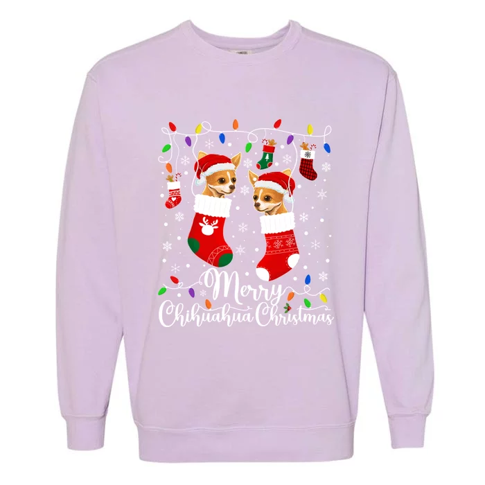 Merry Chihuahua Christmas Chihuahua Xmas Party Cool Gift Garment-Dyed Sweatshirt