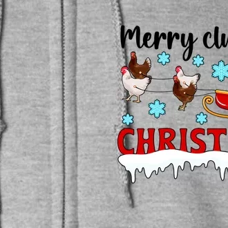 Merry Cluckin Christmas Chicken Owner Xmas Party Chicken Funny Gift Full Zip Hoodie