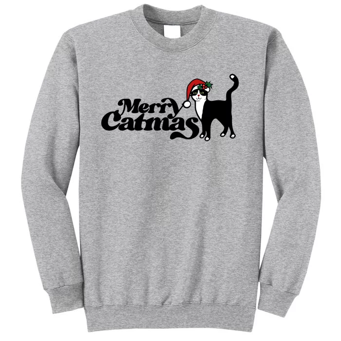 Merry Catmas Christmas Kitty Cats Meow Cool Gift Tall Sweatshirt