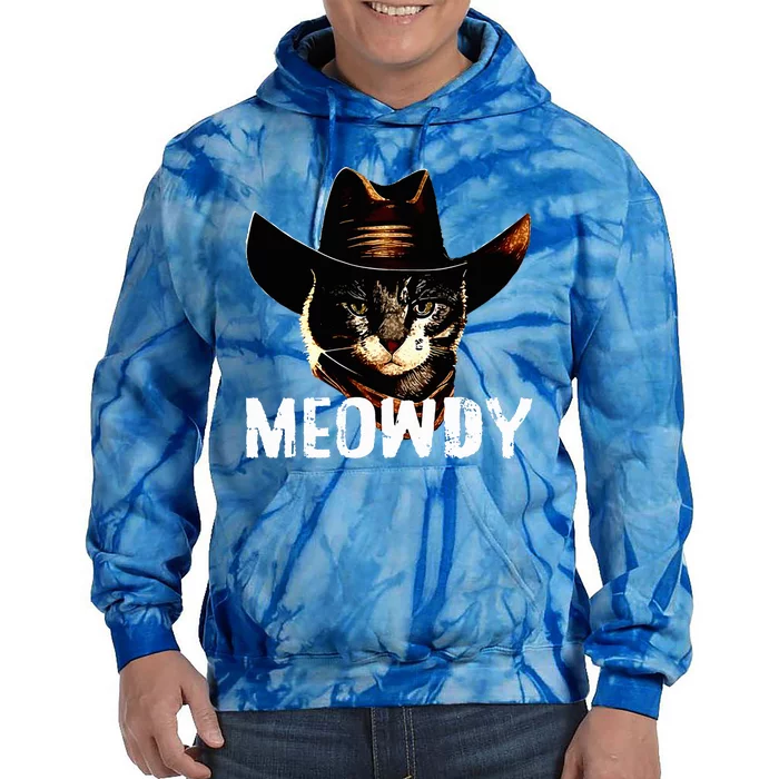 Meowdy Cat Cowboy Tie Dye Hoodie