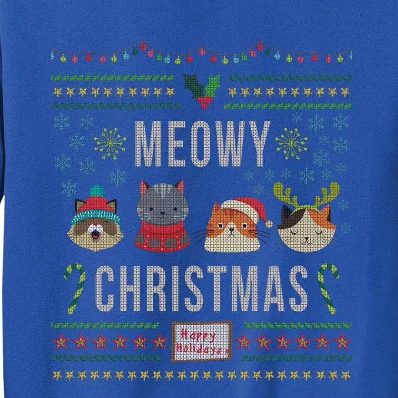 Meowy Christmas Cat Lover Tacky Ugly Christmas Party Gift Sweatshirt