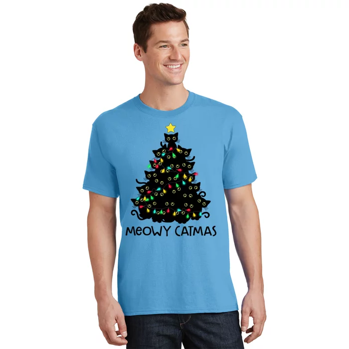 Merry Catmas Cat Christmas Tree Meowy Catmas Gift T-Shirt