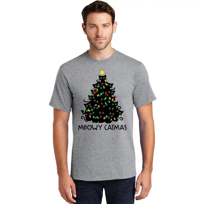 Merry Catmas Cat Christmas Tree Meowy Catmas Gift Tall T-Shirt