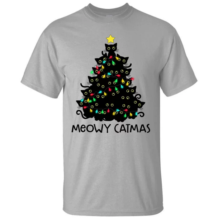 Merry Catmas Cat Christmas Tree Meowy Catmas Gift Tall T-Shirt