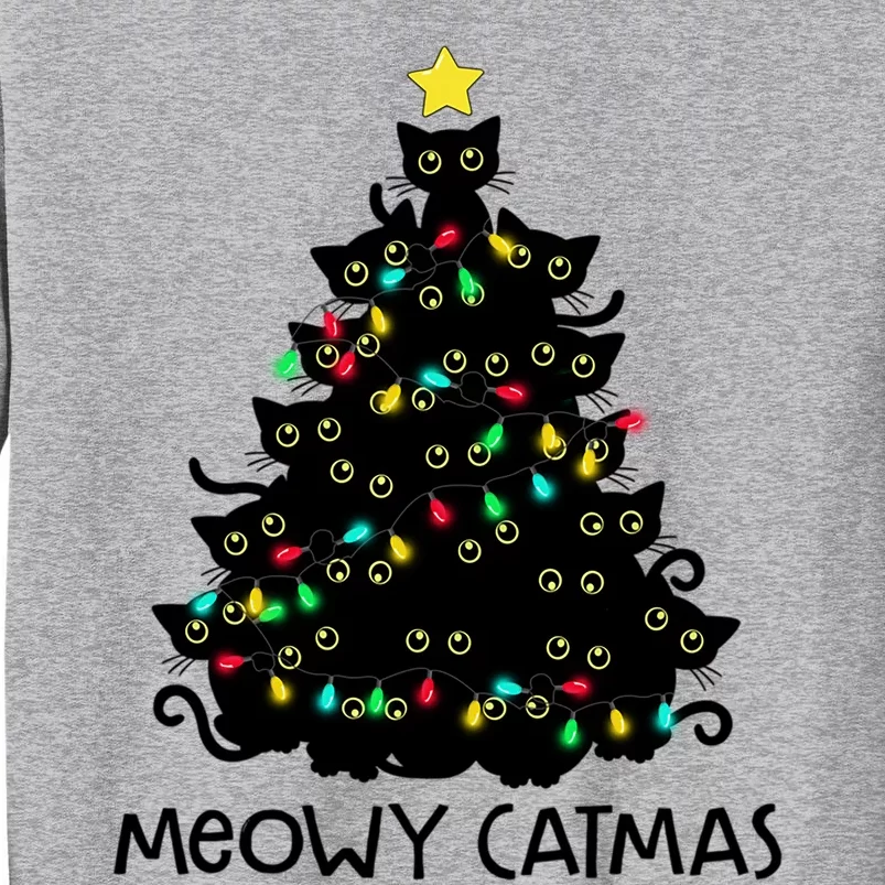 Merry Catmas Cat Christmas Tree Meowy Catmas Gift Tall Sweatshirt