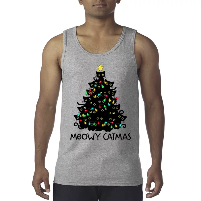 Merry Catmas Cat Christmas Tree Meowy Catmas Gift Tank Top