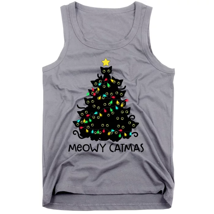 Merry Catmas Cat Christmas Tree Meowy Catmas Gift Tank Top