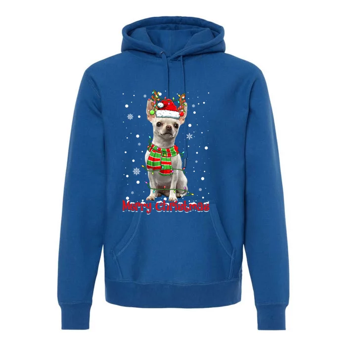 Merry Christmas Cute Chihuahua Dog Xmas Lights Pajama Meaningful Gift Premium Hoodie