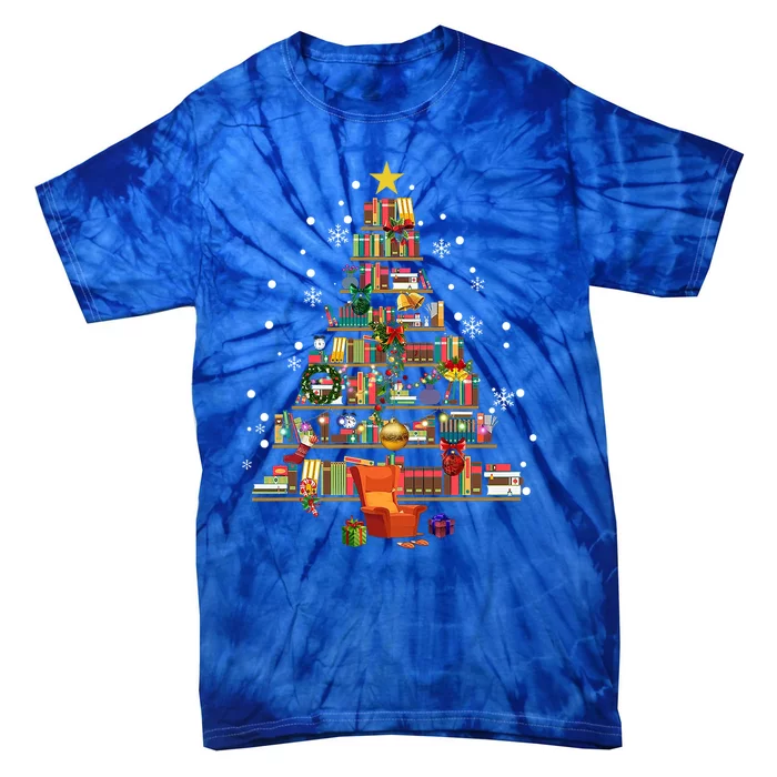 Matching Couple Chestnuts Christmas Tree Made Of Books Gift Tie-Dye T-Shirt