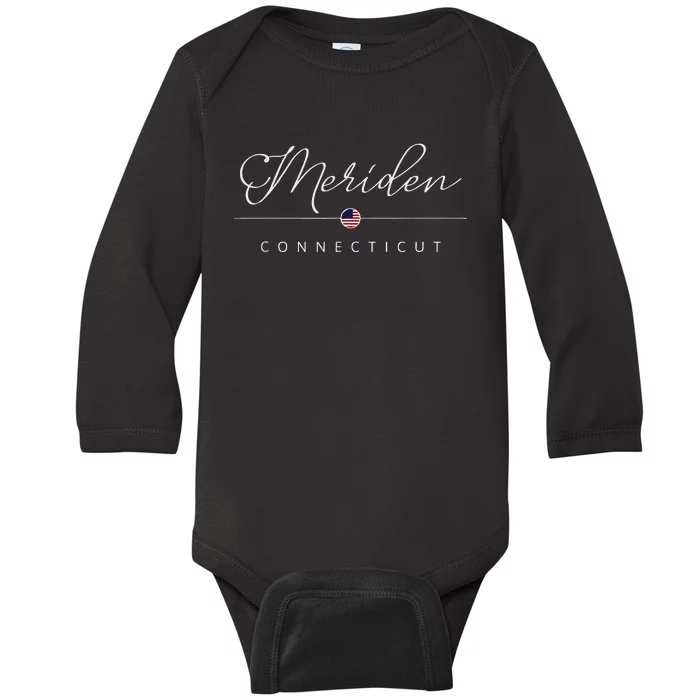 Meriden Connecticut Ct On Meriden Baby Long Sleeve Bodysuit