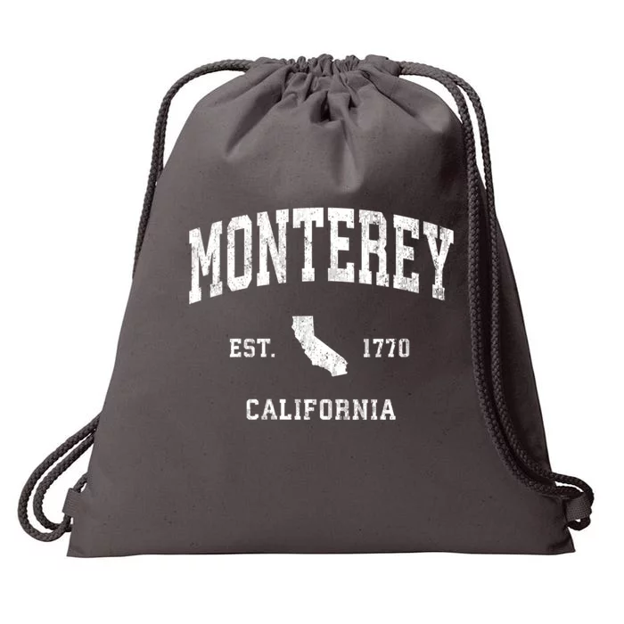 Monterey California Ca Vintage Athletic Drawstring Bag