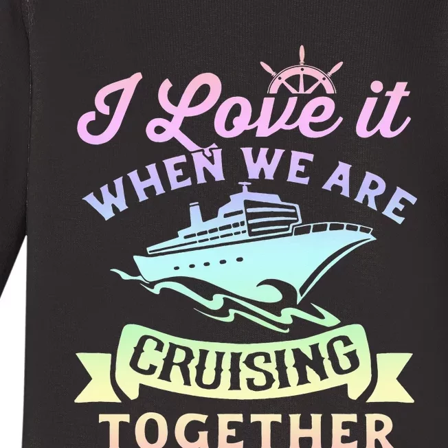 Matching Couple Cruising Vacation Cruise Ship Baby Long Sleeve Bodysuit