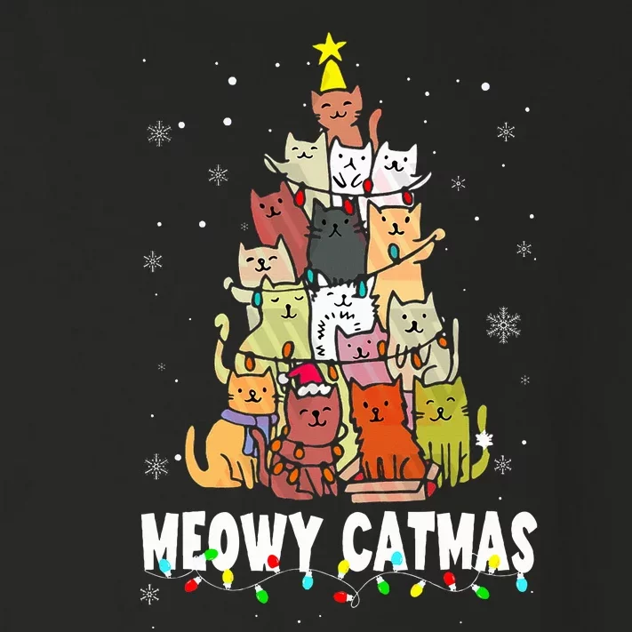 Meowy Catmas Cat Christmas Tree Xmas Toddler Long Sleeve Shirt