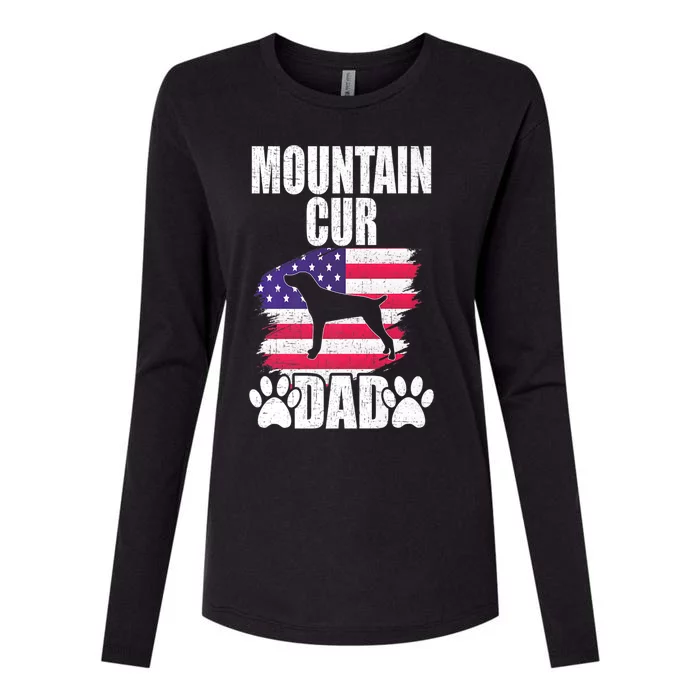 Mountain Cur Dad Dog Lover American Us Flag Premium Womens Cotton Relaxed Long Sleeve T-Shirt