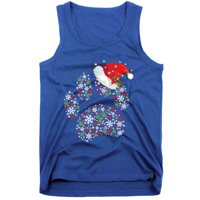 Merry Christmas Dog Paws Lights Santa Hat Snowflake Xmas Cute Gift Tank Top