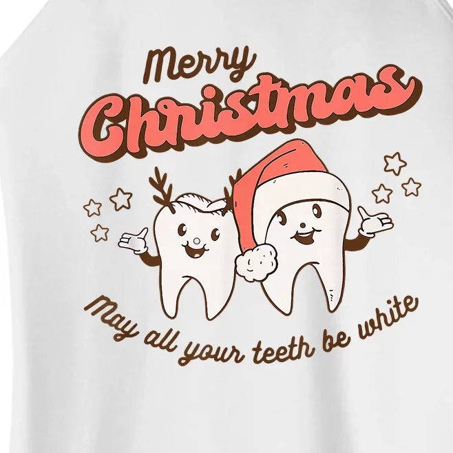 Merry Christmas Dental Snowman Festive Holiday Gift Women’s Perfect Tri Rocker Tank