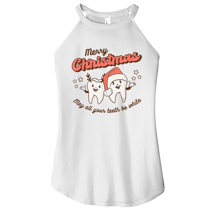 Merry Christmas Dental Snowman Festive Holiday Gift Women’s Perfect Tri Rocker Tank