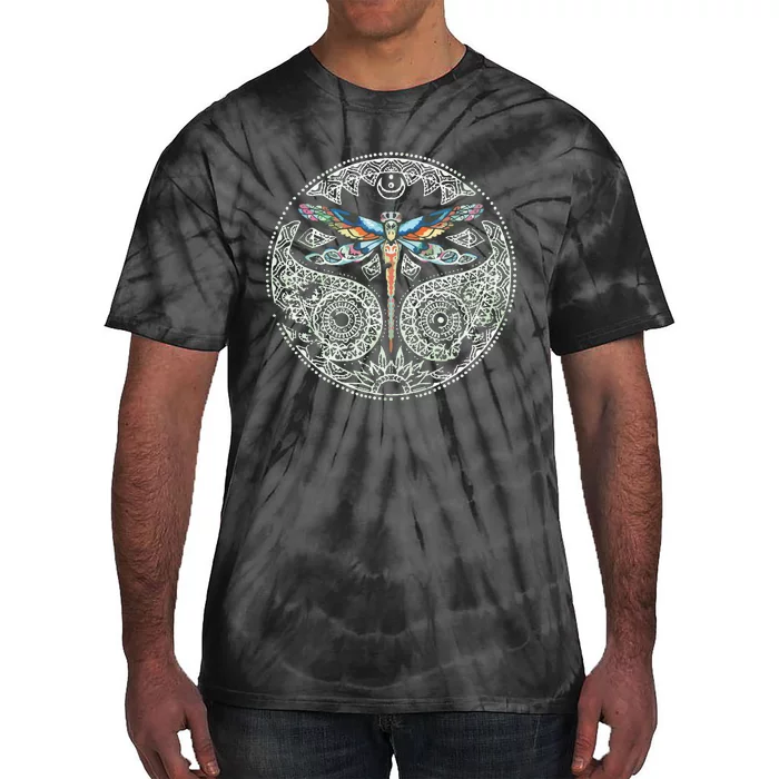 Magical Colorful Dragonfly Tribal Mandala Tie-Dye T-Shirt