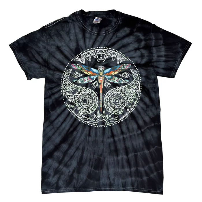 Magical Colorful Dragonfly Tribal Mandala Tie-Dye T-Shirt