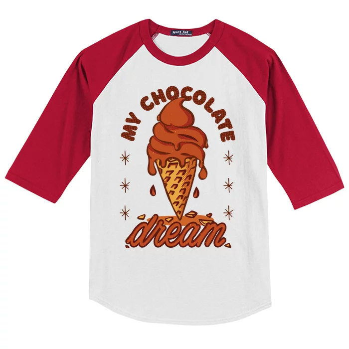 My Chocolate Dream Ice Cream Kids Colorblock Raglan Jersey