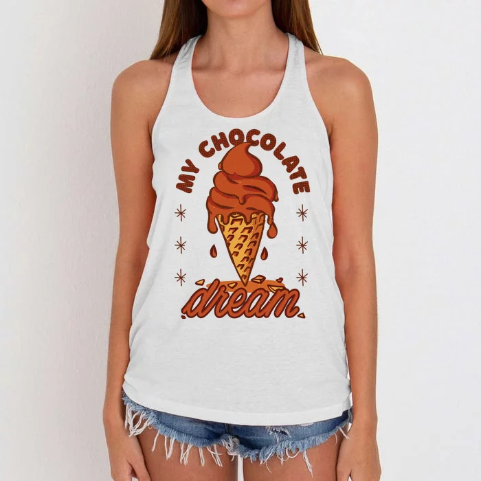 My Chocolate Dream Ice Cream Women's Knotted Racerback Tank