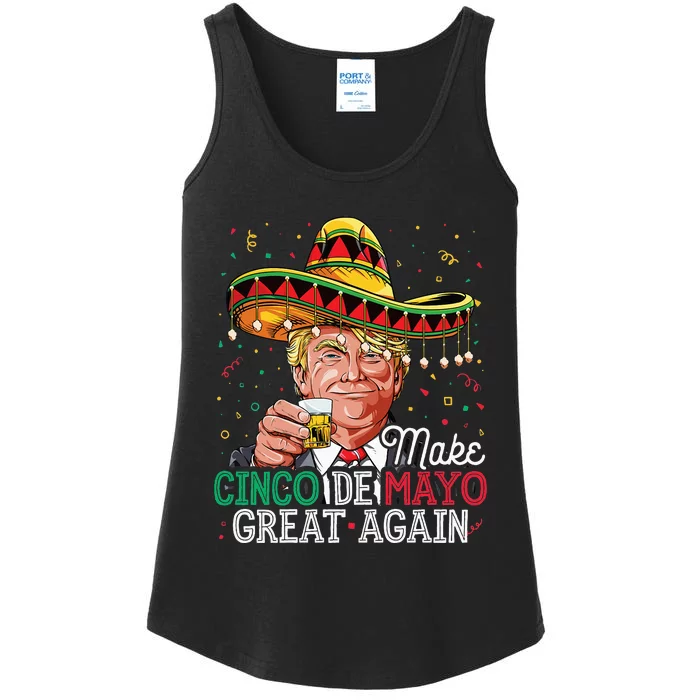 Make Cinco de Mayo Great Again Trump Sombrero Essential Ladies Essential Tank