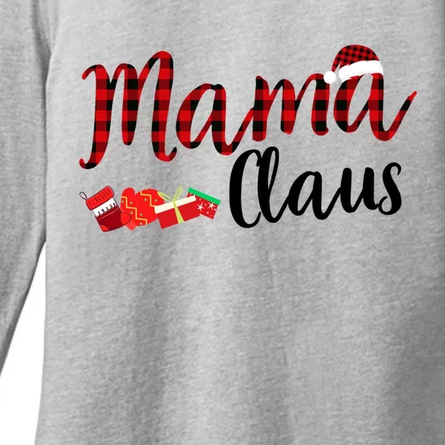 Mama Claus Daddy Claus Claus Mama Claus Pajamas Cute Gift Womens CVC Long Sleeve Shirt